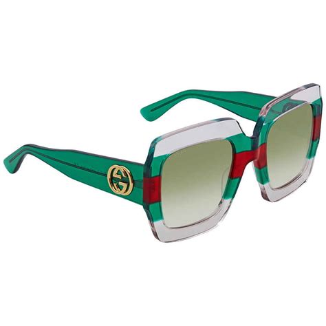 gucci sunglasses green lenses|Gucci green square sunglasses.